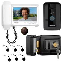 Kit Videoporteiro Intelbras IVR 7 ID com Fechadura Elétrica e 6 Chaveiros RFID