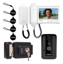 Kit Videoporteiro Intelbras IVR 7 ID Display 7, Extensão de Áudio, Fechadura e TAG RFID