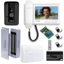 Kit Videoporteiro Inteligente IVR 7 ID com Alexa, Fechadura Eletroímã e Fonte NoBreak