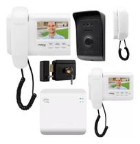 Kit Videoporteiro Inteligente WiFi IVR 4 com Extensão de Áudio e Fechadura Elétrica