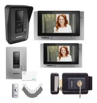 Kit Videoporteiro WiFi Intelbras Allo wT7 2 Módulos, Fechadura Elétrica e Acesso RFID