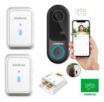 Kit Videoporteiro WiFi Intelbras IVW 3000 com 2 Campainhas e Relé Sem Fio