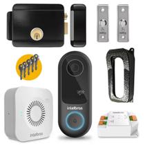 Kit Videoporteiro WiFi Intelbras IVW 3000 com Fechadura Elétrica e 2 Botoeiras Inox Kit Videoporteiro WiFi Intelbras IVW 3000 com Fechadura Elétrica e 2 Botoeiras Inox