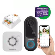 Kit Videoporteiro WiFi Intelbras IVW 3000 com Fechadura Remota e Campainha Sem Fio