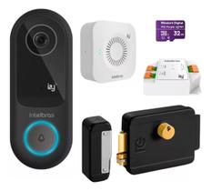 Kit Videoporteiro WiFi IVW 3000 com Fechadura Elétrica e Cartão de Memória 32GB
