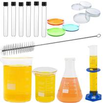 Kit Vidrarias Laboratórios Escolares Escolar Química Básico Kit cientista
