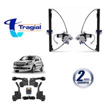 Kit Vidro Elétrico Agile 4 portas Dianteira Antiesmagamento + Kit Trava