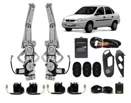 Kit Vidro Eletrico Corsa Sedan Super 4 Pts Dianteira + Trava