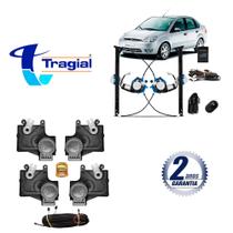 Kit Vidro Elétrico Fiesta Portas Dianteira 2002 + Kit Trava