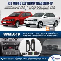 Kit Vidro Elétrico Gol G6 de 2013 A 2015 Somente Traseiro