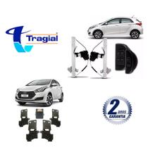 Kit Vidro Elétrico HB20 4 Portas Dianteira Antiesmagamento + Kit Trava
