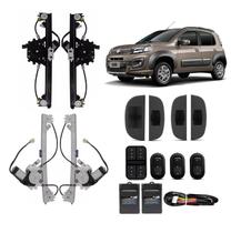 Kit Vidro Eletrico Novo Uno Evo Vivace Way 4 pts Completo