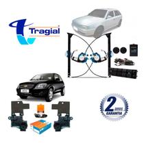 Kit Vidro Elétrico Parati G2 9700 2pt Antie + Kit Trava