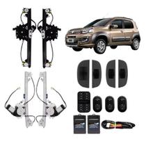 Kit vidro eletrico uno gii 2010 4p completo - alt. c/sub do celta