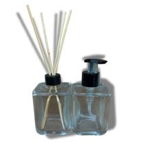 Kit Vidro Lavabo Quadrado Difusor E Sabonete Luxo - Preto Kit Vidro Lavabo Quadrado Difusor E Sabonete Luxo - Preto