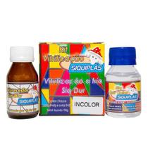 Kit Vidro Líquido Transparente Siquiplas 90g + 3 Glitters