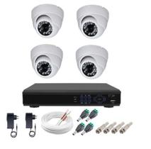 Kit Vigilância 4 Câmeras Infra 24leds Ahd Dvr Full Hd 1080p