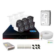 Kit Vigilância 6 Câmeras Full Hd 2Mp +Dvr 08 Canais+ Hd500G