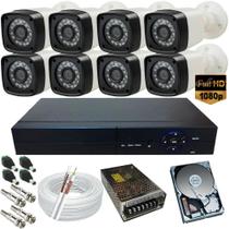 Kit Vigilância 8 Cameras Full Hd 1080p 2.0 Mp + Dvr 8ch - Protec Kit Vigilância 8 Cameras Full Hd 1080p 2.0 Mp + Dvr 8ch - Protec