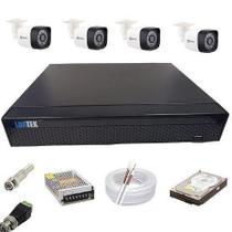 Kit Vigilância Com 4 Câmeras Infravermelho 1000 Linhas Gravador Dvr Hd - Protec