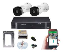 Kit Vigilância Comercial 2 Cameras Externa Monitora Via App - intelbras