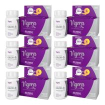 Kit Vigora Plus Cálcio + Vitamina D3 C/ 6 Cx De 60 Cáps Cd