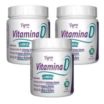 Kit Vigora Plus Vitamina D 2.000UI 3 Potes De 60 Cáps Cada