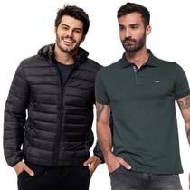 Kit Vih Triny Jaqueta Puffer e Camisa Polo Verde Masculina Kit Vih Triny Jaqueta Puffer e Camisa Polo Verde Masculina