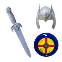 Kit Vikings Espada + Escudo + Máscara Infantil 44,5cm - Dhs Shop