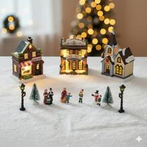 Kit Vila Natalina Iluminada C/ LED 11 Peças (Livraria, Igreja e Teatro) Decoração Mágica Kit Vila Natalina Iluminada C/ LED 11 Peças (Livraria, Igreja e Teatro) Decoração Mágica