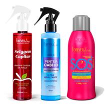 Kit Vinagre de Maçã,Penteia Cabelo e SOS Forever Liss