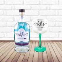 Kit Víncent London Dry Gin 750 Ml Com Taça Personalizada