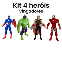 Kit Vingadores 4 Bonecos 22cm Super Heróis Articulados Brinquedo Infantil Presente