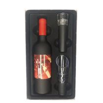 Kit Vinho 03 Peças Saca Rolha Bico Aerador E Bomba De Ar