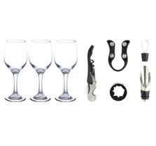 Kit vinho 3 taças + kit vinho 5 peças goumert