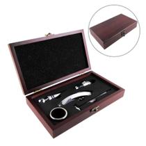 Kit Vinho 5 Peças Estojo Madeira Kit Vinho 5 Peças Estojo Madeira