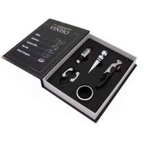 Kit Vinho Abridor Dosador Saca Rolhas Tampa Livro 05 Peças - Uny Gift Kit Vinho Abridor Dosador Saca Rolhas Tampa Livro 05 Peças - Uny Gift