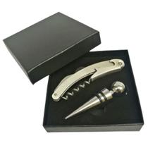 Kit Vinho Abridor Saca Rolhas Profissional 02 Peças C/ Caixa