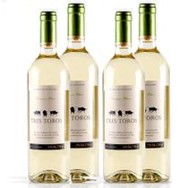 Kit vinho branco seco Sauvignon Blanc Tres Toros 750ml c/ 4