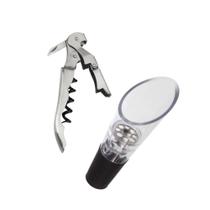 Kit vinho c/ bico dosador e saca rolhas Kit vinho c/ bico dosador e saca rolhas