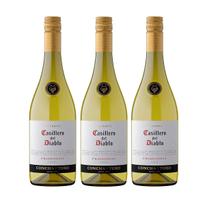 Kit Vinho Casillero Del Diablo Chardonnay Branco 750ml 3uni