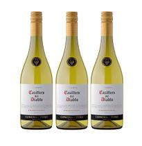 Kit Vinho Casillero Del Diablo Chardonnay Branco 750ml 3uni
