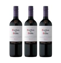 Kit Vinho Casillero Del Diablo Merlot Tinto Seco 750ml 3uni