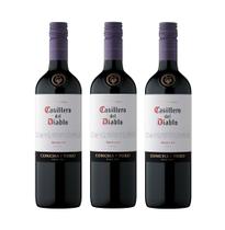 Kit Vinho Casillero Del Diablo Merlot Tinto Seco 750ml 3uni