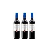 Kit Vinho Chilano Merlot Tinto Seco Chileno 750ml 3 unidades