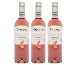 Kit Vinho Chilano Pink Moscato Rosé Suave 750ml 3 unidades Kit Vinho Chilano Pink Moscato Rosé Suave 750ml 3 unidades