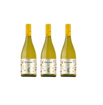 Kit Vinho Chilano Sunset Branco Seco Chileno 750ml 3unidades