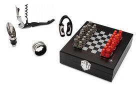 Kit Vinho e Jogo de Xadrez Preto Imaginarium Kit Vinho e Jogo de Xadrez Preto Imaginarium