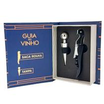Kit Vinho Formato de Livro 2 Peças em Metal - World Classic