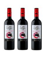 Kit Vinho Gato Negro Cabernet Sauvignon 750ml 3 unidades